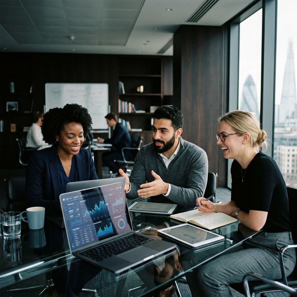 Financieel engineeringteam van Zeltix AI aan het werk